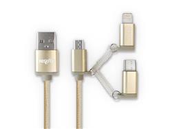 CABLE USB 3EN1 A MICRO USB, LIGHTING Y USB C NISUTA NSCAUSB31