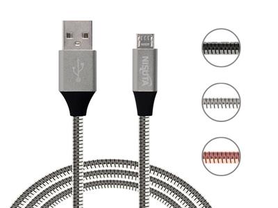 CABLE USB A MICRO USB 1 M 2.1A CON MALLA DE METAL 