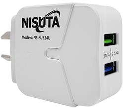 CARGADOR NISUTA NSFU524U 5V 2 PUERTOS USB 2.4A