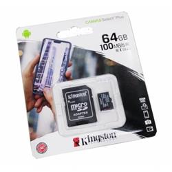 MEMORIA MICRO SD 64GB KINGSTON CANVAS PLUS 100MB/S CLASE 10