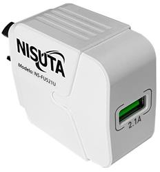 CARGADOR NISUTA NSFU521U 5V 1 PUERTO USB 2.1A