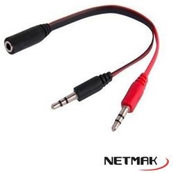 CABLE AUDIO 2 STEREO MACHO A HEMBRA 3 CONTACTOS NETMAK NM-C50