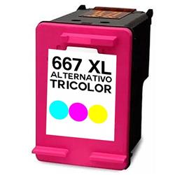 CARTUCHO ALTERNATIVO HP 667 XL TRICOLOR 3YM80AL