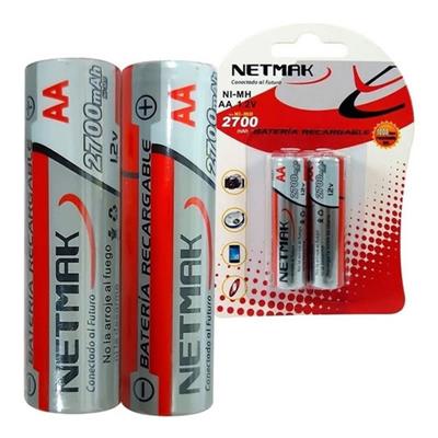 PILAS RECARGABLES AA 2700MAH NETMAK NM-AA270 X2 UN