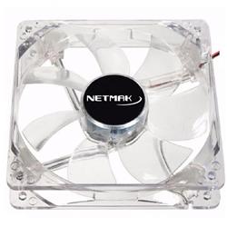 COOLER P/ GABINETE 8 CMS NETMAK NM-8025-T TRANSPARENTE LED