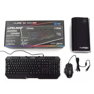 KIT TECLADO MOUSE AURICULAR Y PAD MOUSE AUREOX LIF