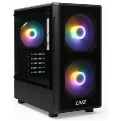 GABINETE LNZ M10 M10-SF-FRGB TEMPERED GLASS BLACK