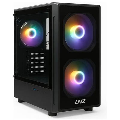 GABINETE LNZ M10 M10-SF-FRGB TEMPERED GLASS BLACK