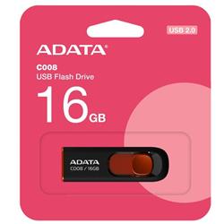 PENDRIVE 16GB ADATA C008 BLACK RED