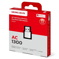 PLACA DE RED USB WIRELESS DUAL BAND MERCUSYS MA30N NANO AC1300