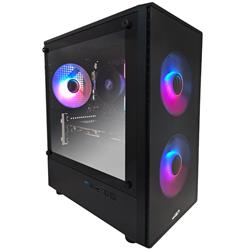 GABINETE SENTEY T5 ARGB BLACK TEMPERED GLASS