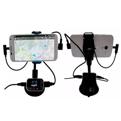 SOPORTE P/ SMARTPHONE CON FM Y CARGADOR NSFM11